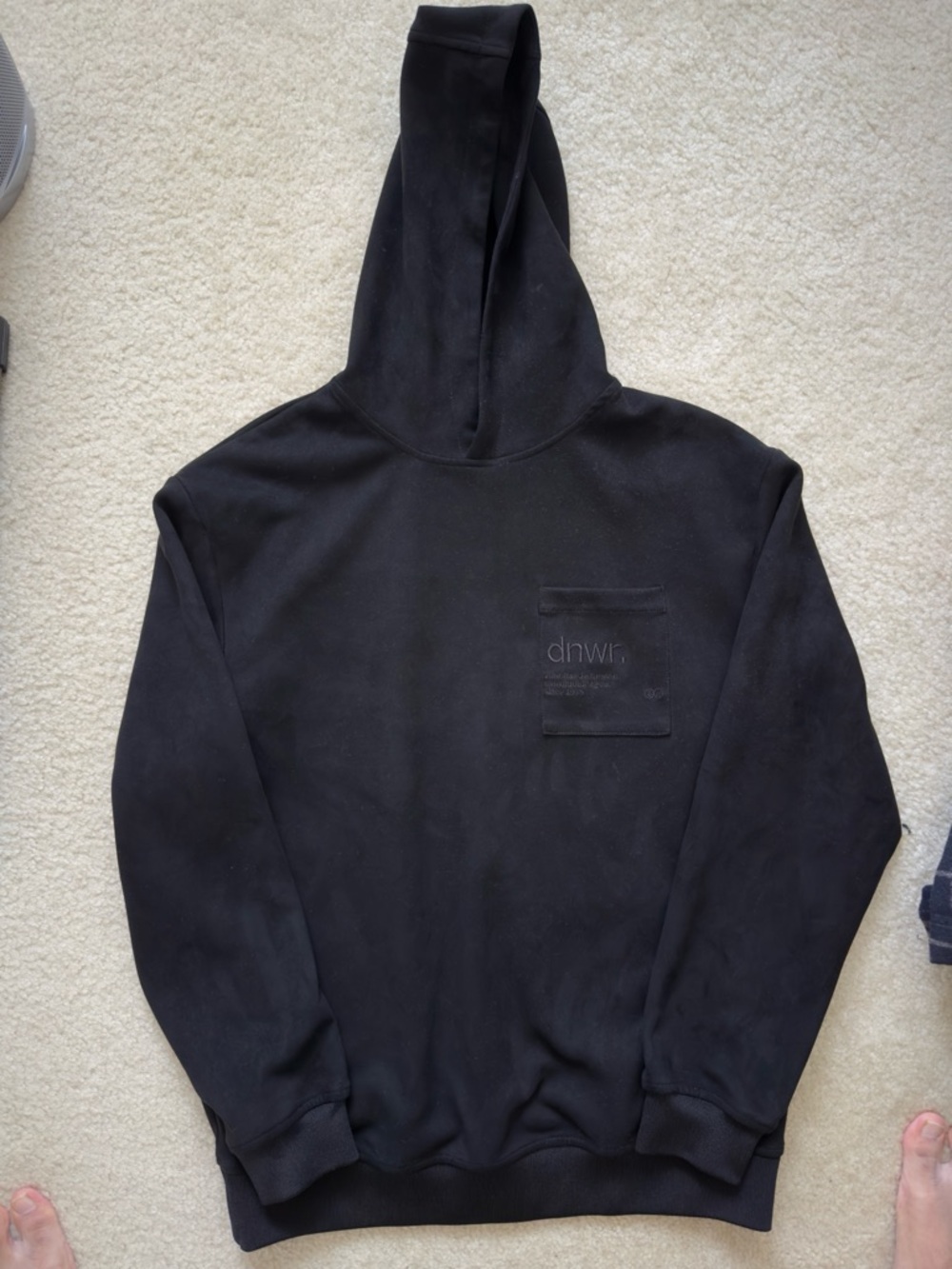 ZARA MENS SUEDE POCKET HOODIE - MENS SIZE SMALL